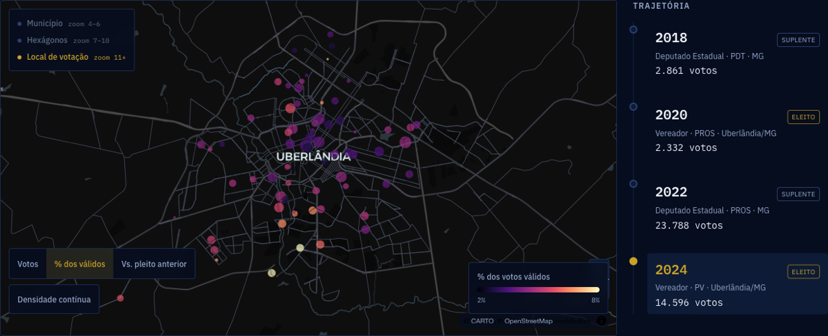 Demonstração: Mapa por local de votação
